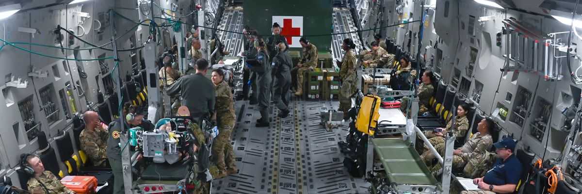 Inside air force medical plane